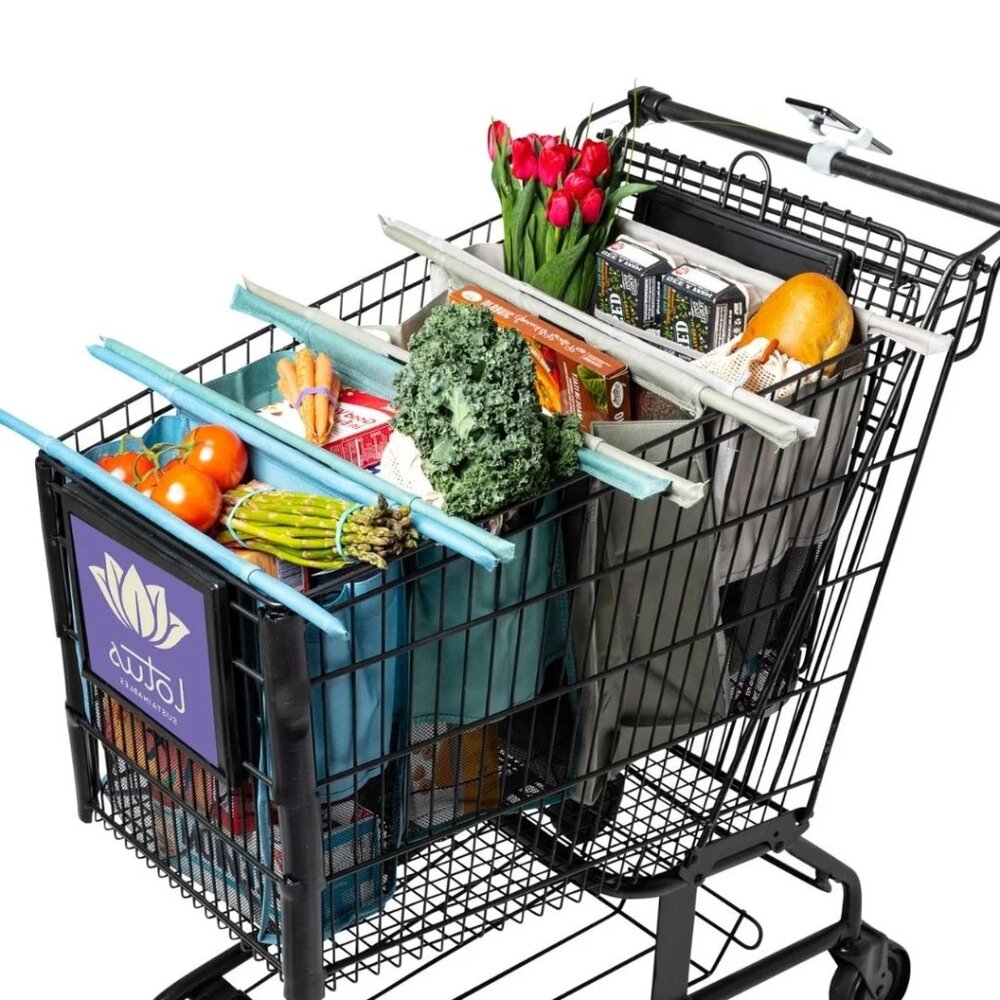 Lotus Trolley Bags-Reusable Shopping Bags (Set of 4) & 15 produce bags